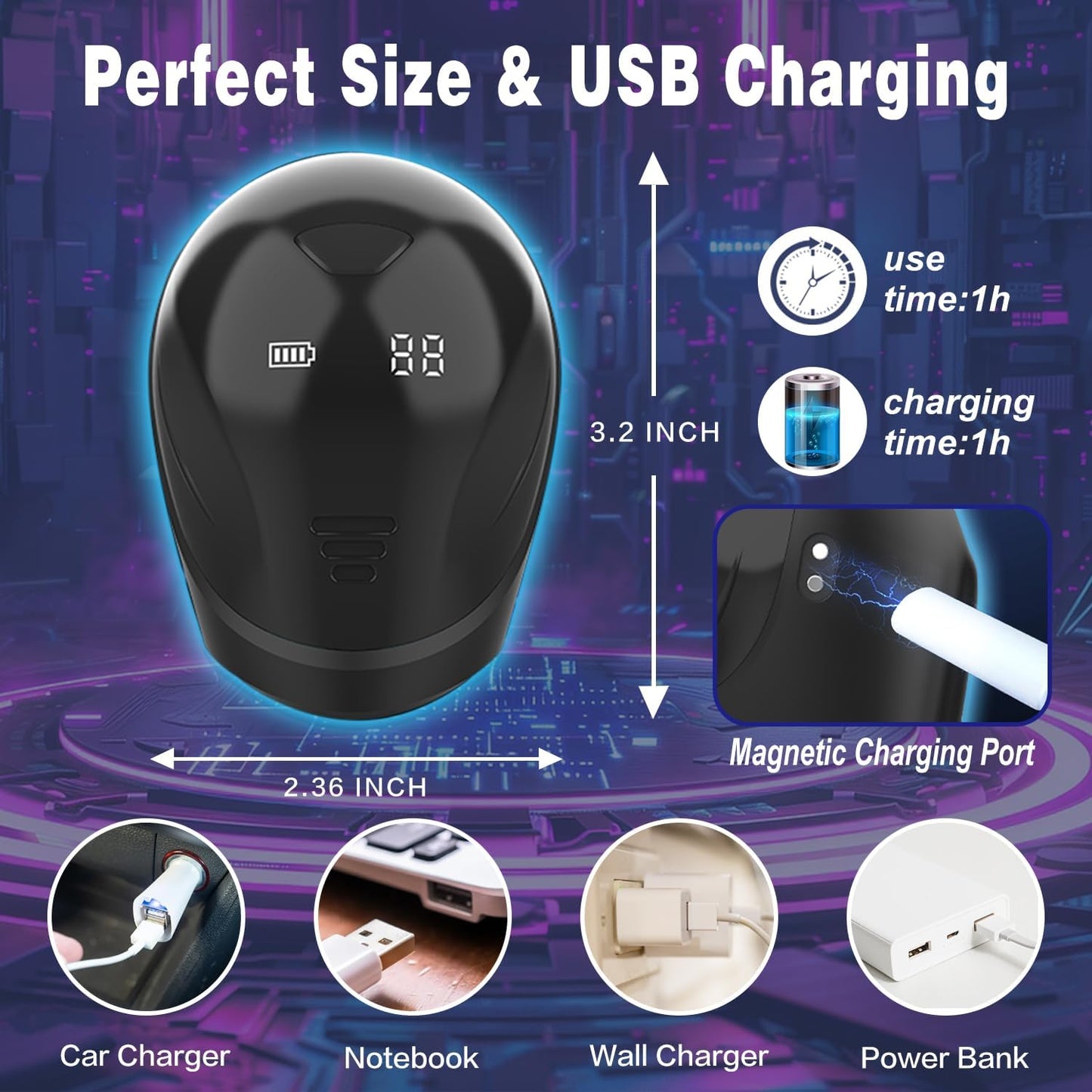 360° Wrapping Glans Blowjob Trainer Penis Vibrator Masturbator with 10 Vibrating Modes