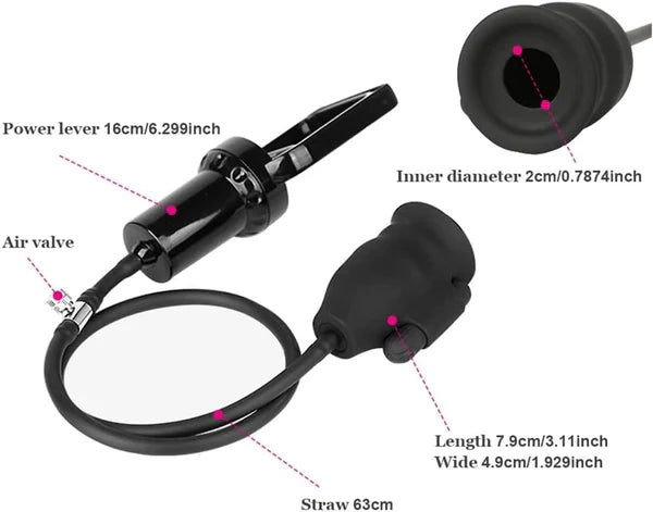 Manual Vacuum Pump Glans Vibration Penis Stimulator with 10 Vibration Modes