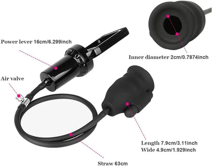 Manual Vacuum Pump Glans Vibration Penis Stimulator with 10 Vibration Modes