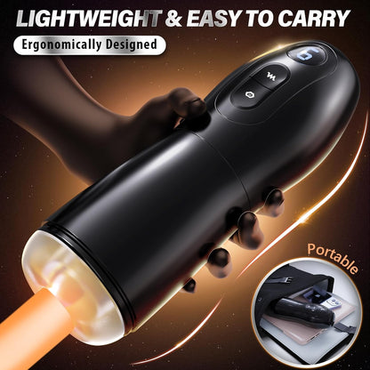 LCD Control Automatic Masturbator Penis Pump Stroker with 7 Vibrating & 7 Sucking Modes