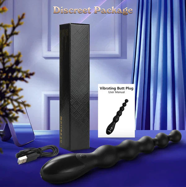 Anal Beads Vibrator Prostate Massager with 9 Powerful Vibrating Modes