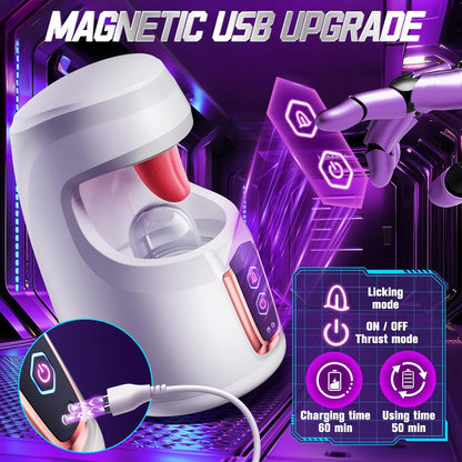 Automatic Penis Trainer Blowjob with 10 Thrusting & 10 Tongue Licking Modes