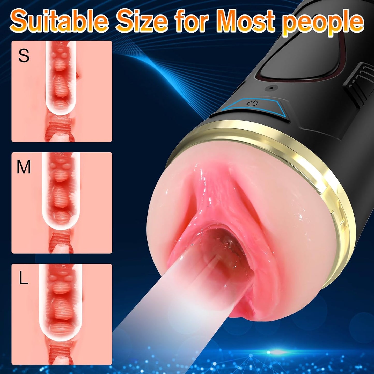 Open-Ended Realistic Automatic Masturbator Pocket Pussy with 10 Vibrating Modes