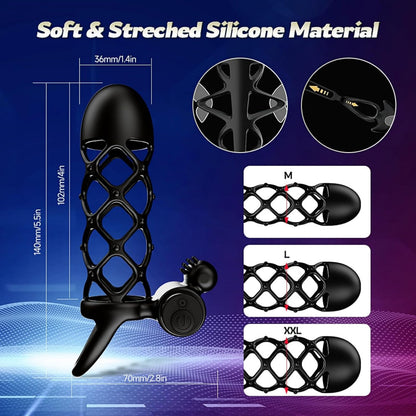 Electric Penis Trainer Vibrator Sleeve Glans Stimulation with 10 Vibration Modes