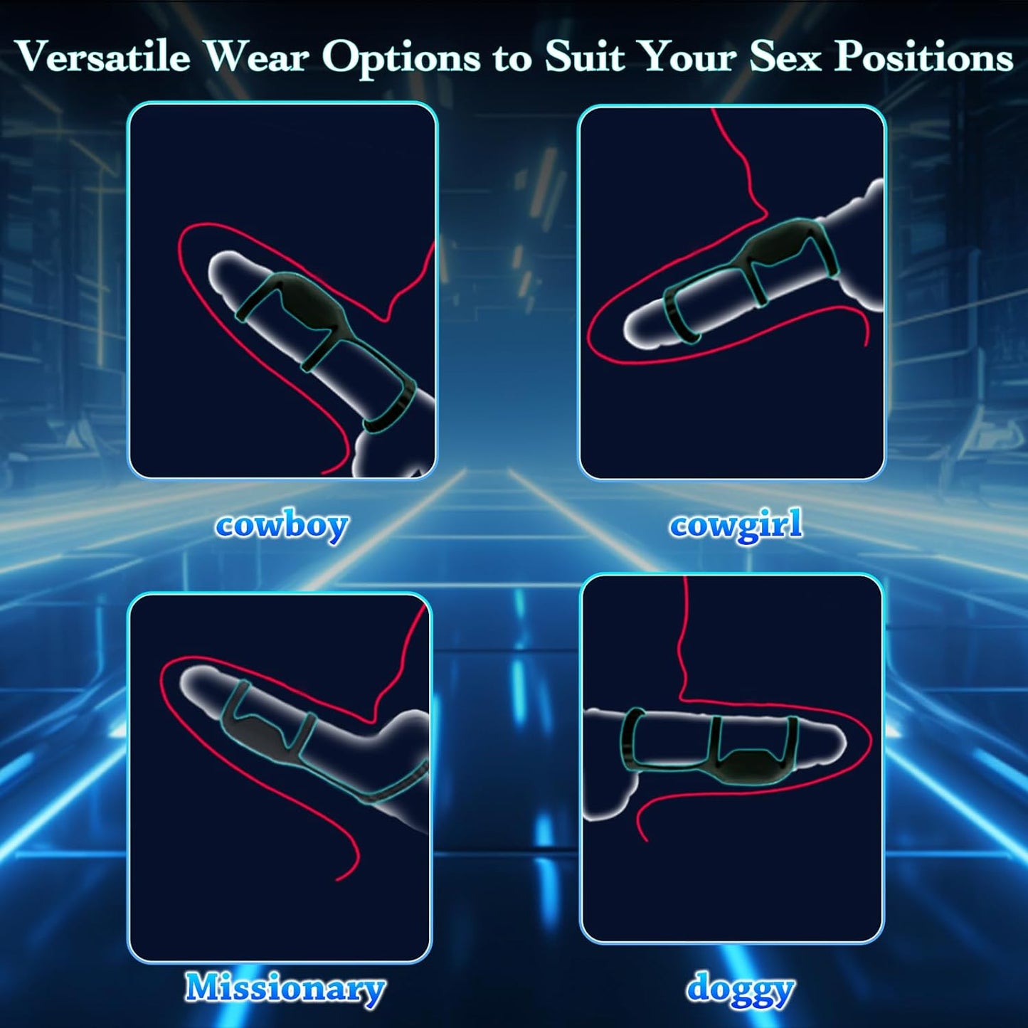 3-in-1 Cock Rings Penis Ring Sleeve with 10 Intense Vibration Modes