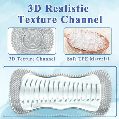 5.7” Portable Clear Stroker Deep Throat Blowjob Pocket Pussy Masturbator