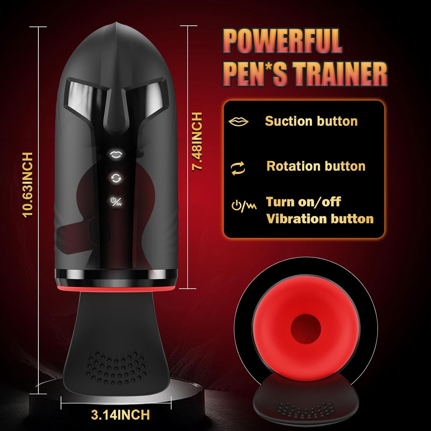 Automatic Masturbator Blowjob Sex Machine with 3 Rotating & 5 Sucking & 10 Vibrating Modes