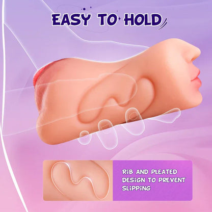 2 Chanels Portable Realistic Blowjob Stimulator Pocket Pussy