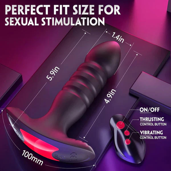 APP-controlled Prostate Massager Anal Plug Stimulator with 7 Thrusting & Vibrating Modes