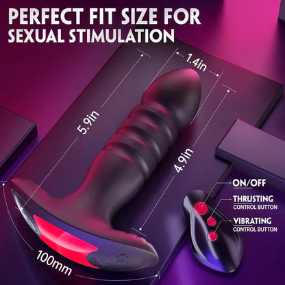 APP-controlled Prostate Massager Anal Plug Stimulator with 7 Thrusting & Vibrating Modes
