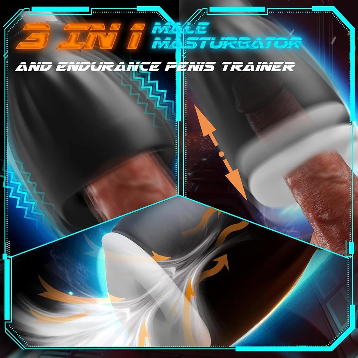 360°Full Wrapping Masturbator Penis Trainer with 10 Vibrating & Training Modes