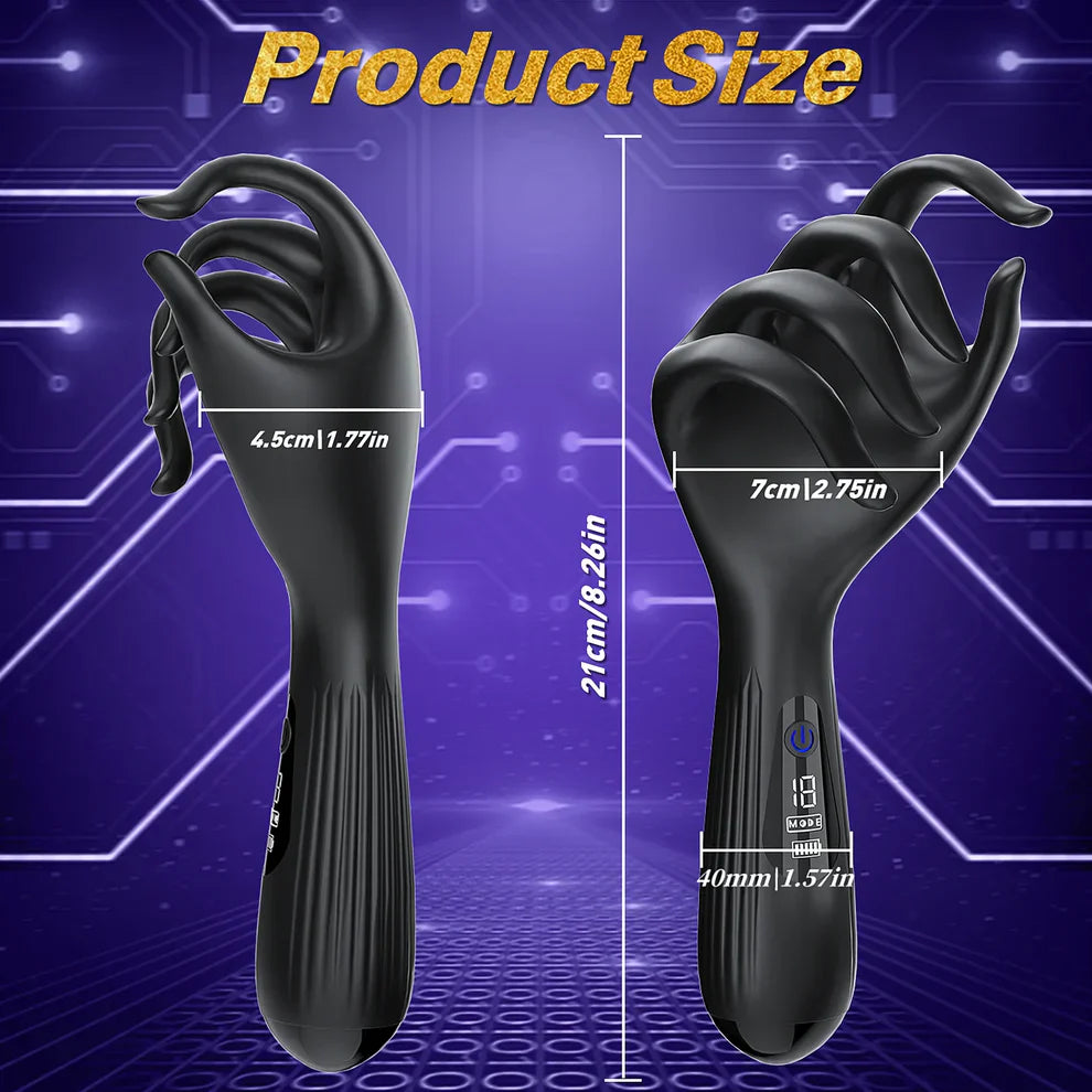 LED Display Penis Trainer Glans Vibrator Massager Masturbator with 10 Vibration Modes