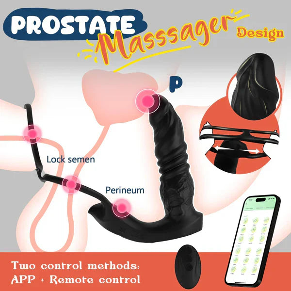 5 IN 1 Anal Vibrator Prostate Massager with 9 Thrusting & Vibrating Modes