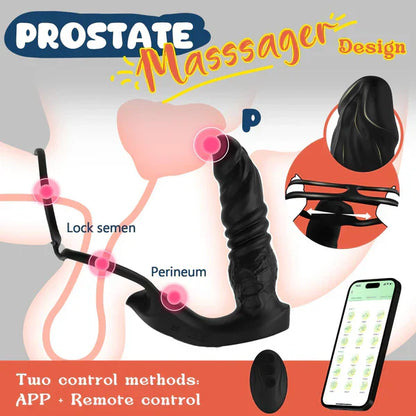 5 IN 1 Anal Vibrator Prostate Massager with 9 Thrusting & Vibrating Modes