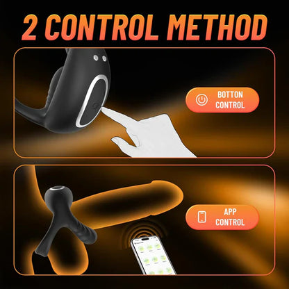 Stretchable Cock Ring Penis Trainer Vibrator with 10 Vibration Modes