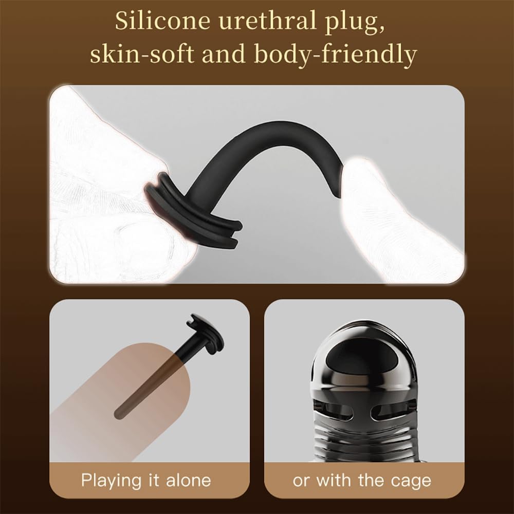 E-stim Chastity Cage with 100 Thrust Frequency & 3 Thrust Intensity Levels