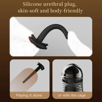 E-stim Chastity Cage with 100 Thrust Frequency & 3 Thrust Intensity Levels