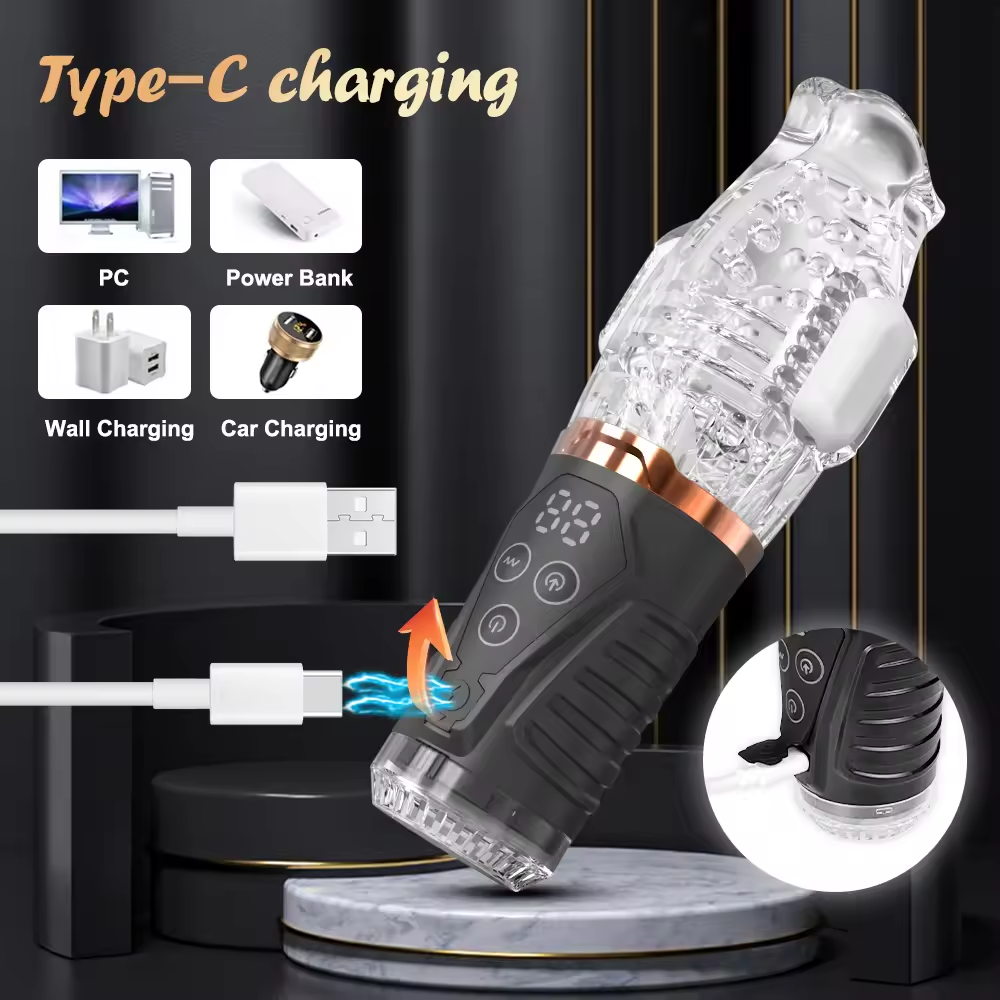 Automatic Sucking Penis Trainer Masturbator with 9 Vibrating & 9 Sucking Modes