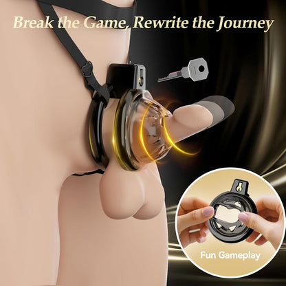 Anti-Slip Belt Flat Chastity Cock Cage Devices Penis Trainer with 6 Sizes Rings