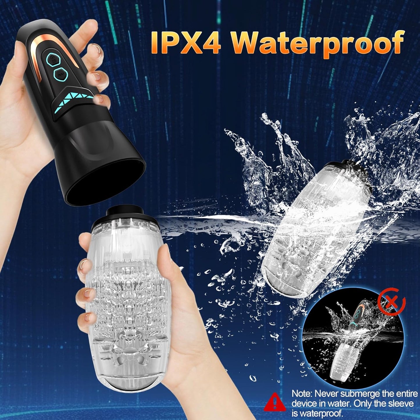 Automatic Masturbator Penis Vibrator Stroker with 10 Vibrating & 8 Thrusting & Rotating
