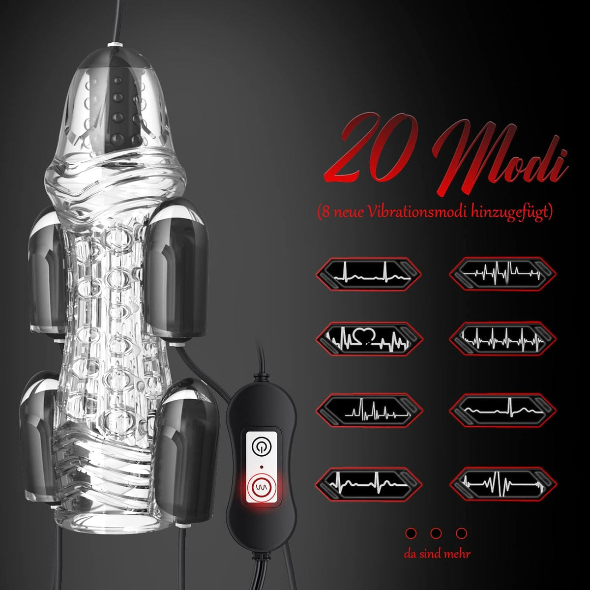 Electric Penis Trainer Vibrator Glans Trainer Pocket Pussy with 6 Vibrators & 10 Modes