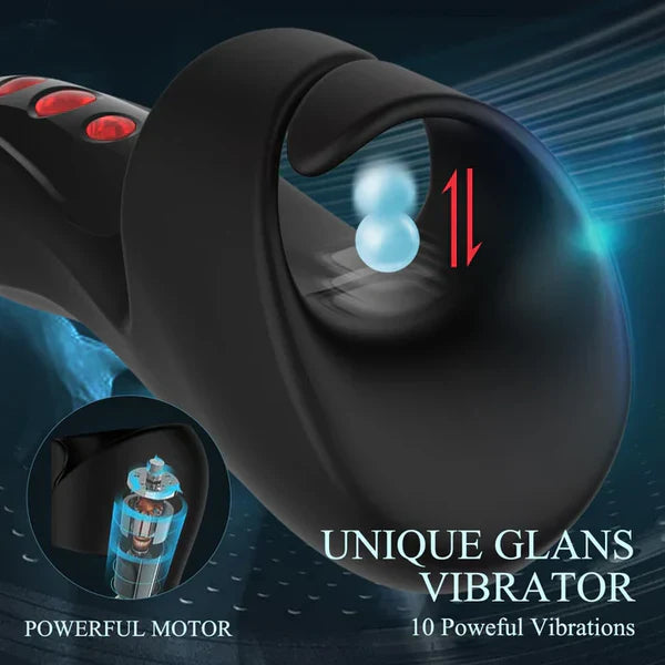 2 IN 1 Electric Penis Vibrator Glans Trainer Masturbator with 9 Vibration Modes