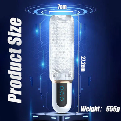 Automatic Masturbator Penis Trainer Stroker with 10 Vibrating & Thrusting & Rotating Modes
