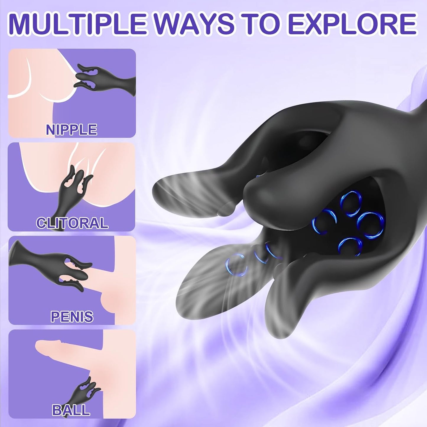 360° Wraping Penis Vibrator Tentacle Stimulator with 10 Vibrating Modes