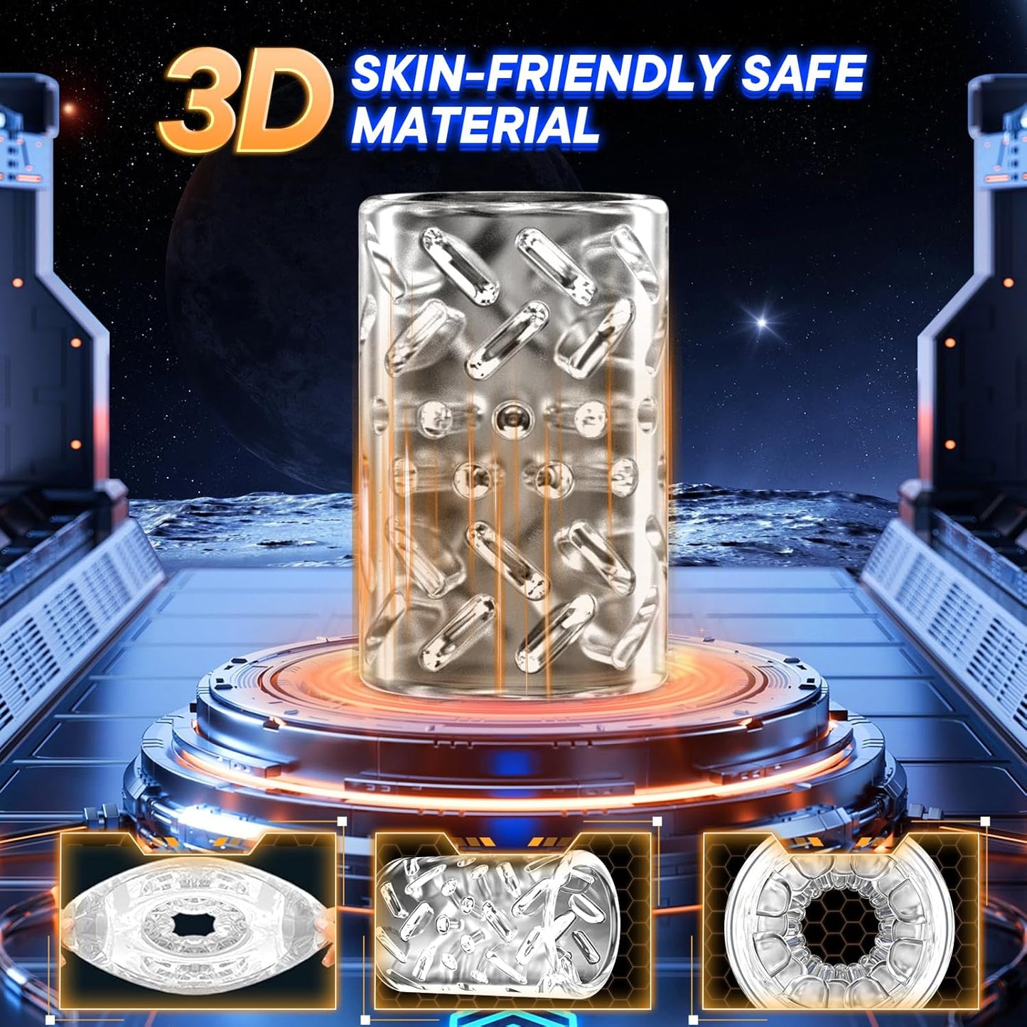 Open Ended  Automatic Masturbator Stroker Blowjob with 7 Thrusting & 7 Rotation Modes