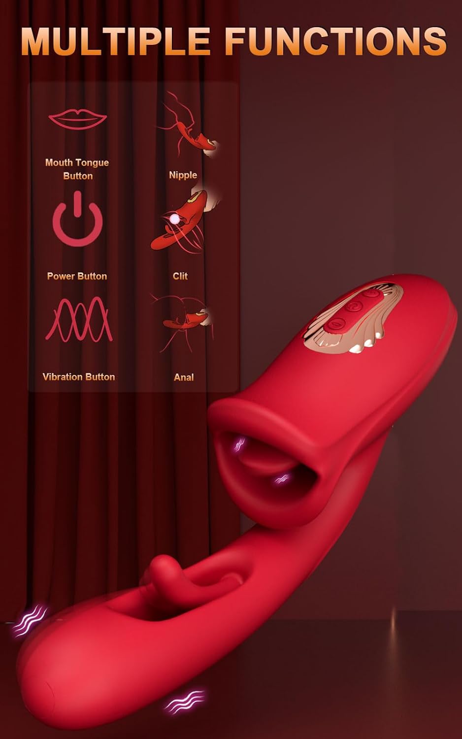 10 Licking Sucking 10 Vibration Modes Flapping Clitoral G Spot Vibrator