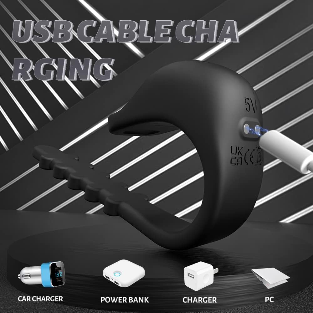 Adjustable Cock Ring Penis Trainer Glans Stimulator with 5 Elektro Shock Modes