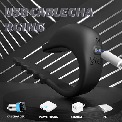 Adjustable Cock Ring Penis Trainer Glans Stimulator with 5 Elektro Shock Modes