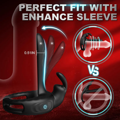 APP Controlled Penis Vibrators Cock Ring Anal Stimulator with 10 Modes
