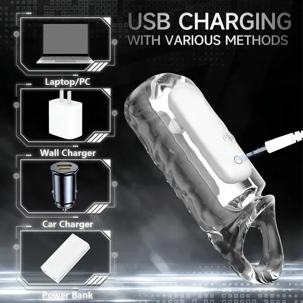 Electric Penis Sleeve Cock Vibrator Masturbator with 10 Vibration Modes