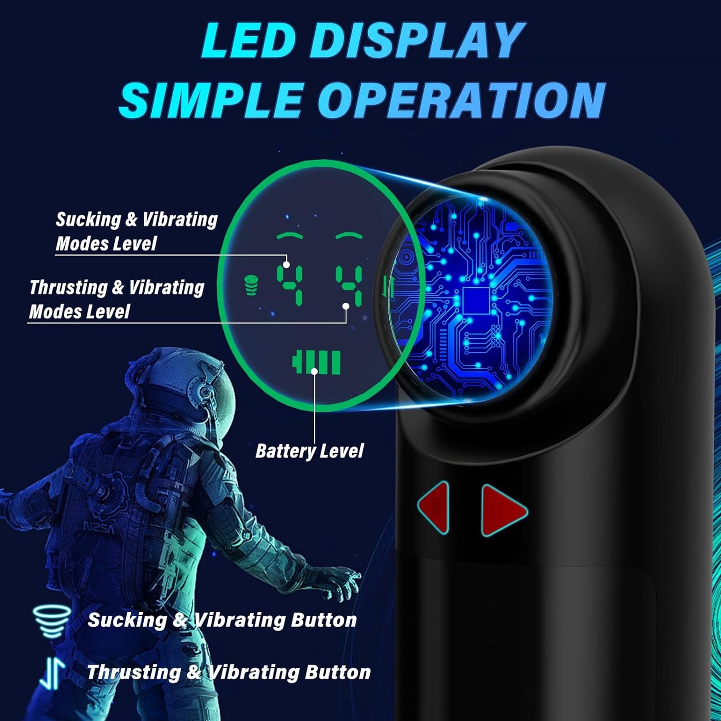 3 in 1 Automatic Masturbator Stroker with 4 Sucking & Vibrating & Thrusting Modes