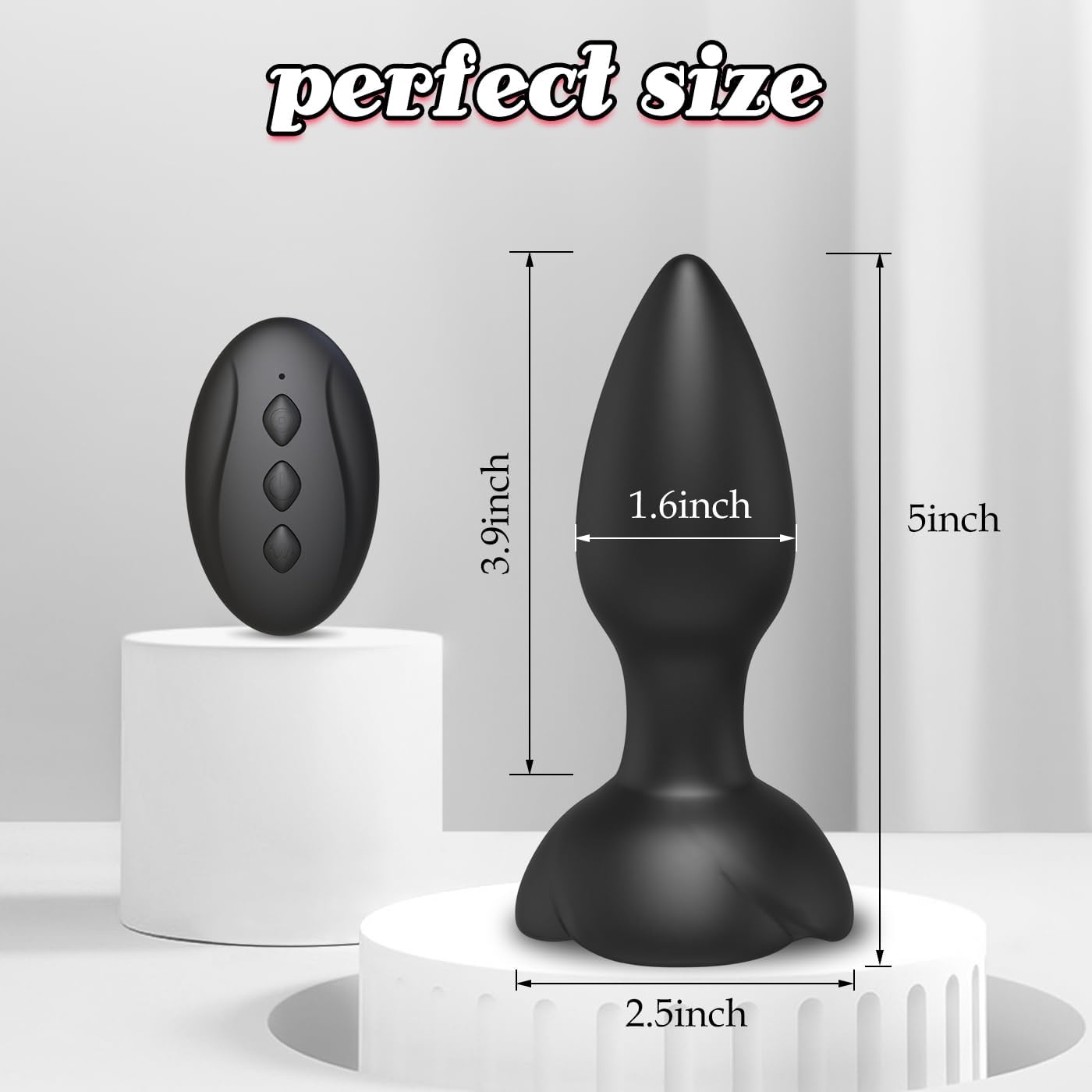 Rose Vibrating Butt Plug Anal Toys with 10 Strong Vibration Modes