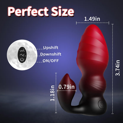 2 IN 1 Prostate Massager Butt Plug with Powerful 7 Modes