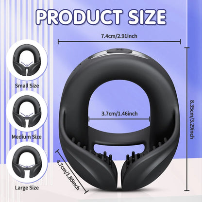 Penis Trainer Vibrator Cock Ring Testicle Stimulator with 10 Vibration Modes