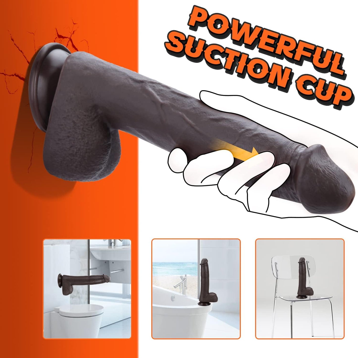 9.8" Realistic Dildo with Remote Control 3 Telescopic & 5 Vibrations Modes