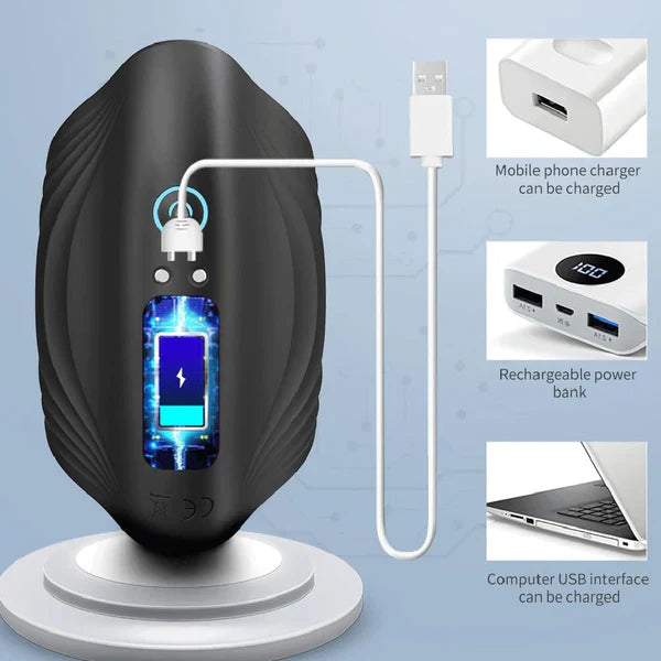 Adjustable Penis Trainer Vibrator Glans massager with 10 Intense Vibration Modes