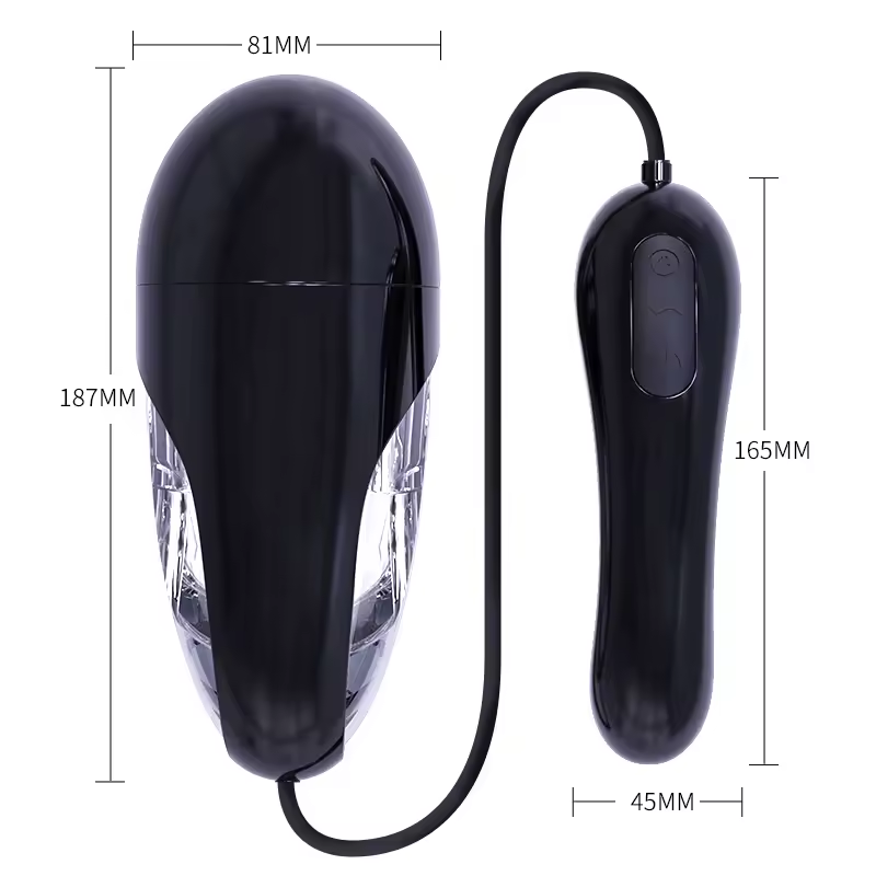 Black Piston Electric Masturbator Penis Trainer Vibrator with Strong Suction & Vibration Modes
