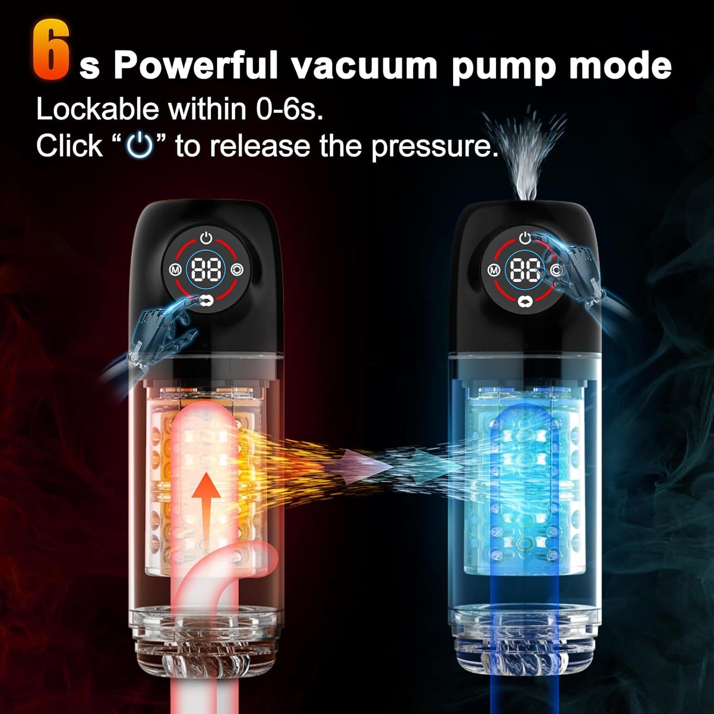 Automatic Masturbator Penis Pump with 6s Vacuum Pump 7 Rotating 7 Sucking 7 Licking