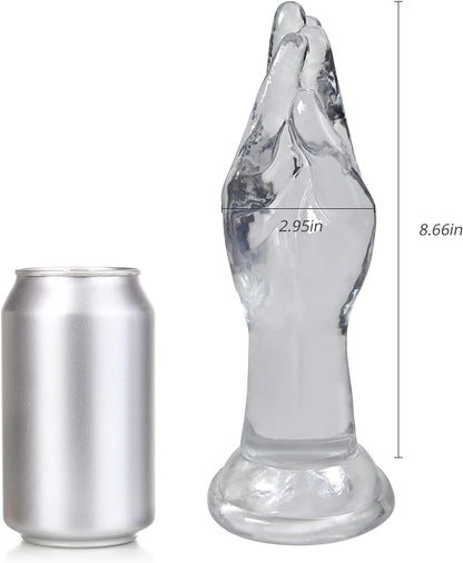 Transparent Realistic Hand Dildo with Strong Suction Cup