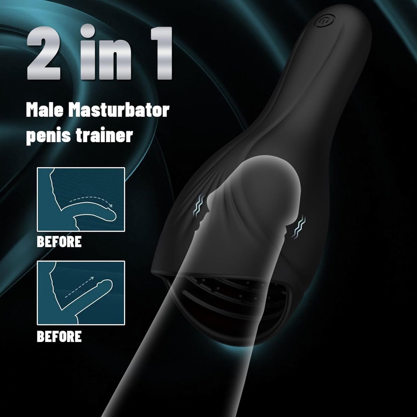 Male Masturbator Penis Vibrator Stroker with 10 Dynamic Frequencies