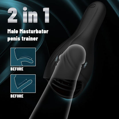 Masturbateur masculin, vibrateur de pénis, Stroker avec 10 fréquences dynamiques 