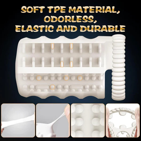 2 Tunnel Holes Penis Trainer Vibrator Masturbator with 10 Vibration Modes