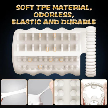 2 Tunnel Holes Penis Trainer Vibrator Masturbator with 10 Vibration Modes