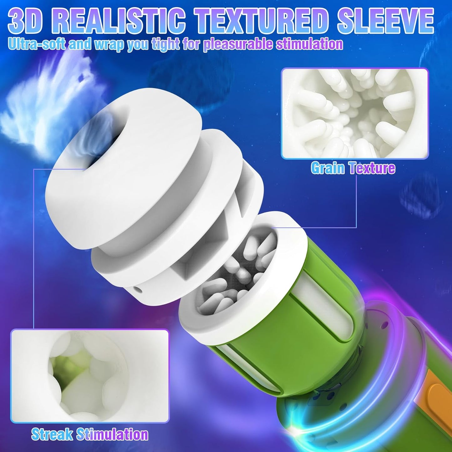3 IN 1 Automatic Male Masturbator with Upgrade 8 Thrusting Rotating & 5 Vibration