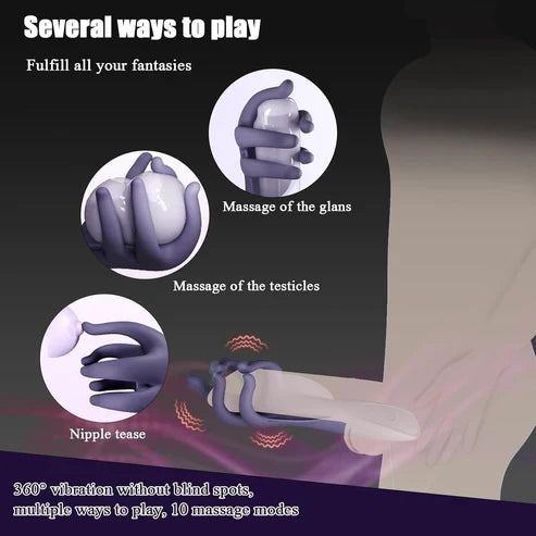 Penis Vibrator Glans Trainer Stimulator Masturbator with 10 Vibrating Patterns