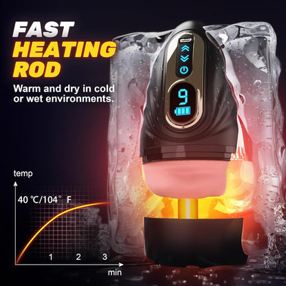 Mouth-Wrapped Penis Trainer Masturbator Sex Machine with  9 Vibrations